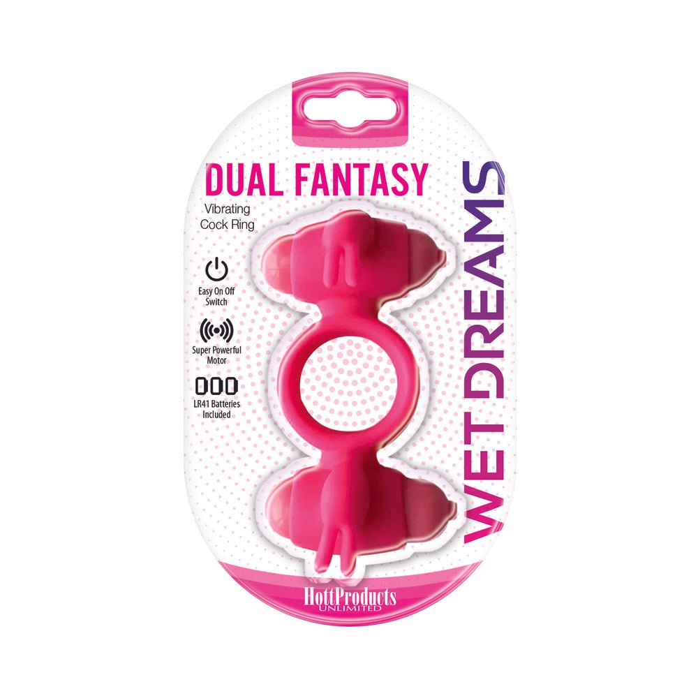 Wet Dreams Dual Fantasy Dual Cock Ring With Turbo Motors-Hott Products-Sexual Toys®