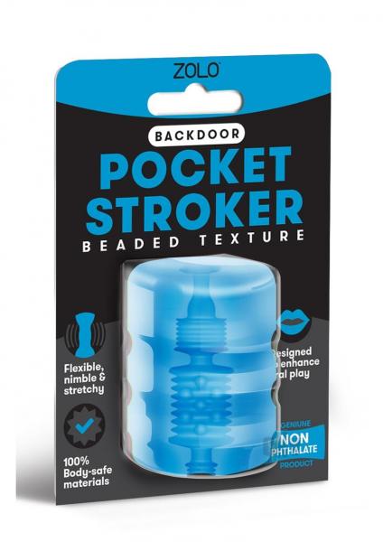 Zolo Backdoor Beaded Texture Pocket Stroker Blue-ZOLO-Sexual Toys®