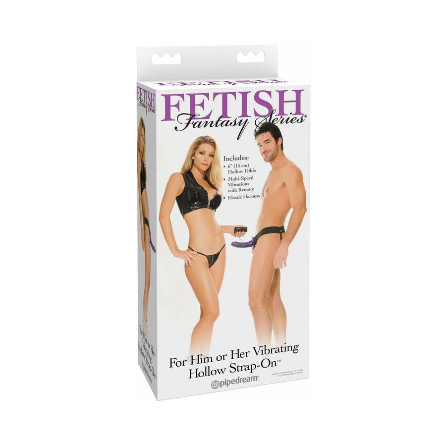 Fetish Fantasy For Him Or Her Vibrating Hollow Strap-on Purple