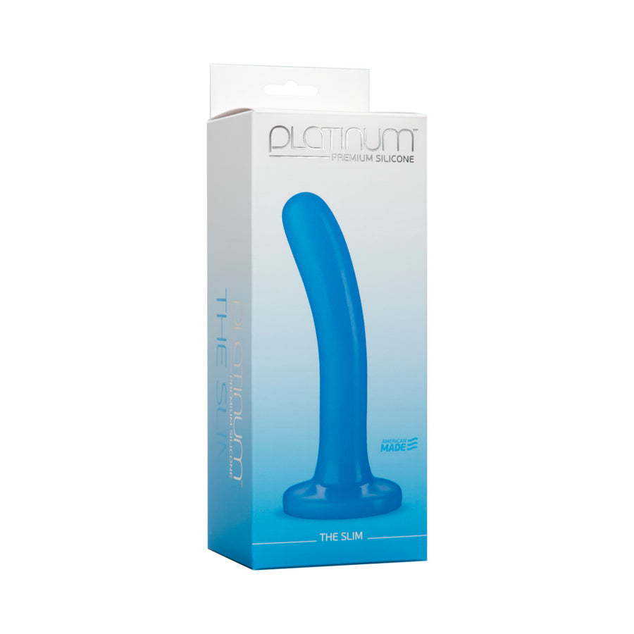 Platinum Premium Silicone The Slim Dildo - Blue