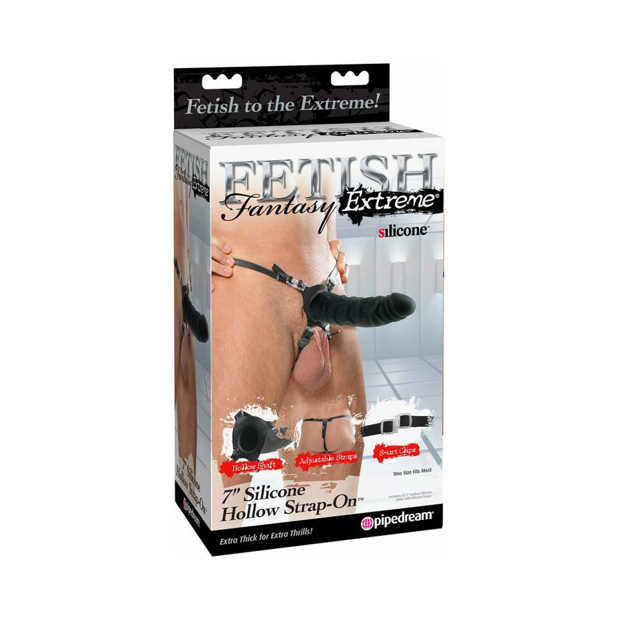 Fetish Fantasy Extreme 7in Silicone Hollow Strap-on Black