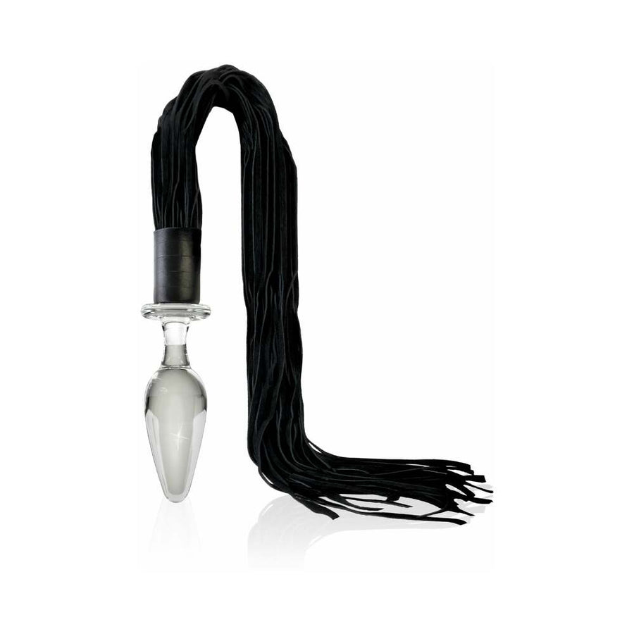 Icicles No 49 Clear Butt Plug Black Flogger