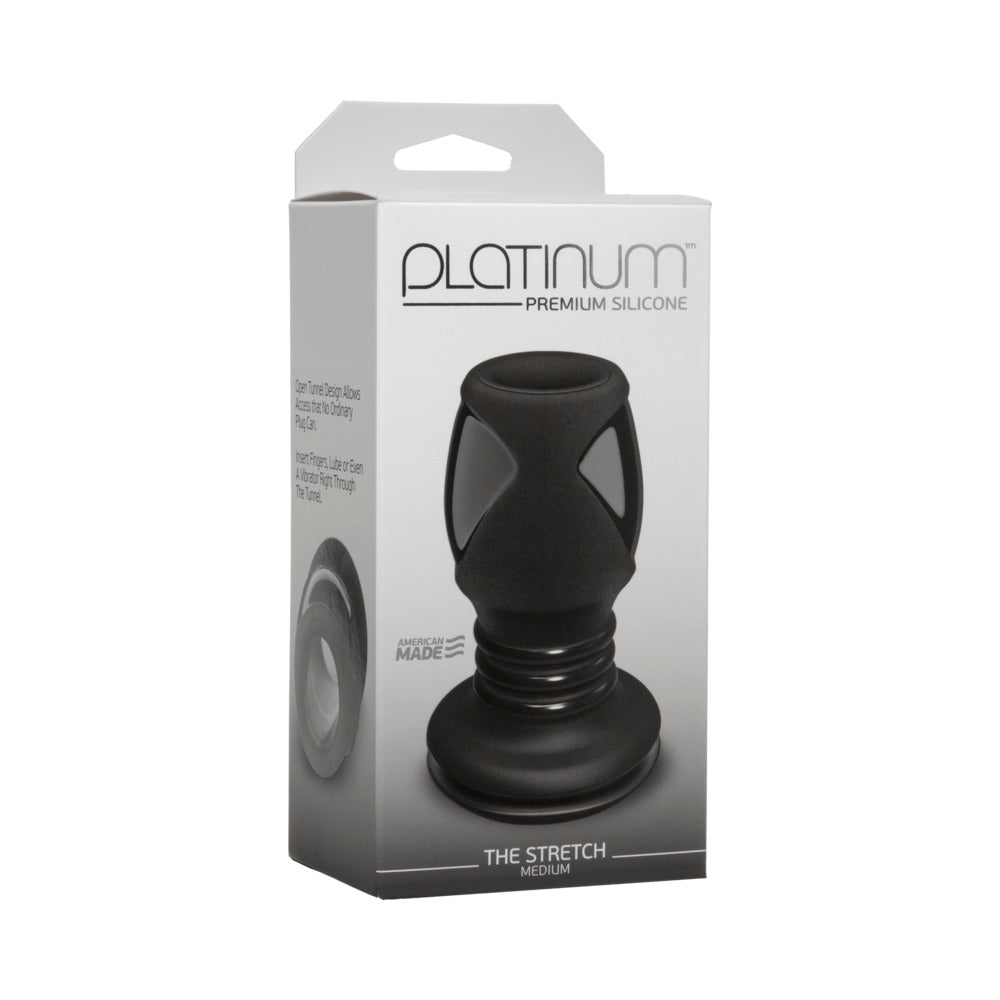 Platinum Silicone The Stretch Silicone Anal Plug Medium - Black