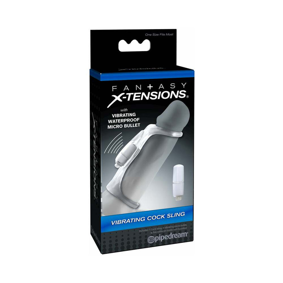 Fantasy X-Tensions Vibrating Cock Sling - Clear