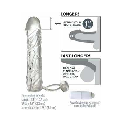 Fantasy X-Tensions Vibrating Super Sleeve - Clear