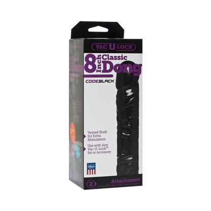 Vac-U-Lock 8&quot; Codeblack Classic Dong - Black