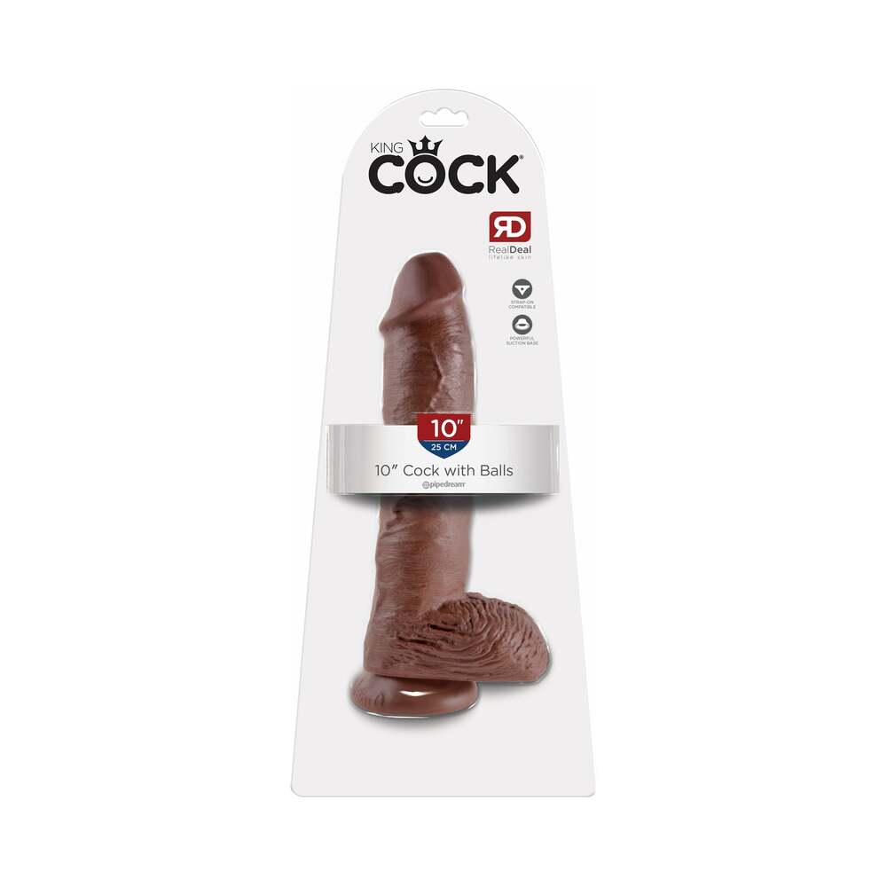 10 Inches C*ck Balls - Brown