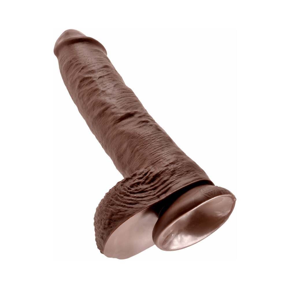 10 Inches C*ck Balls - Brown