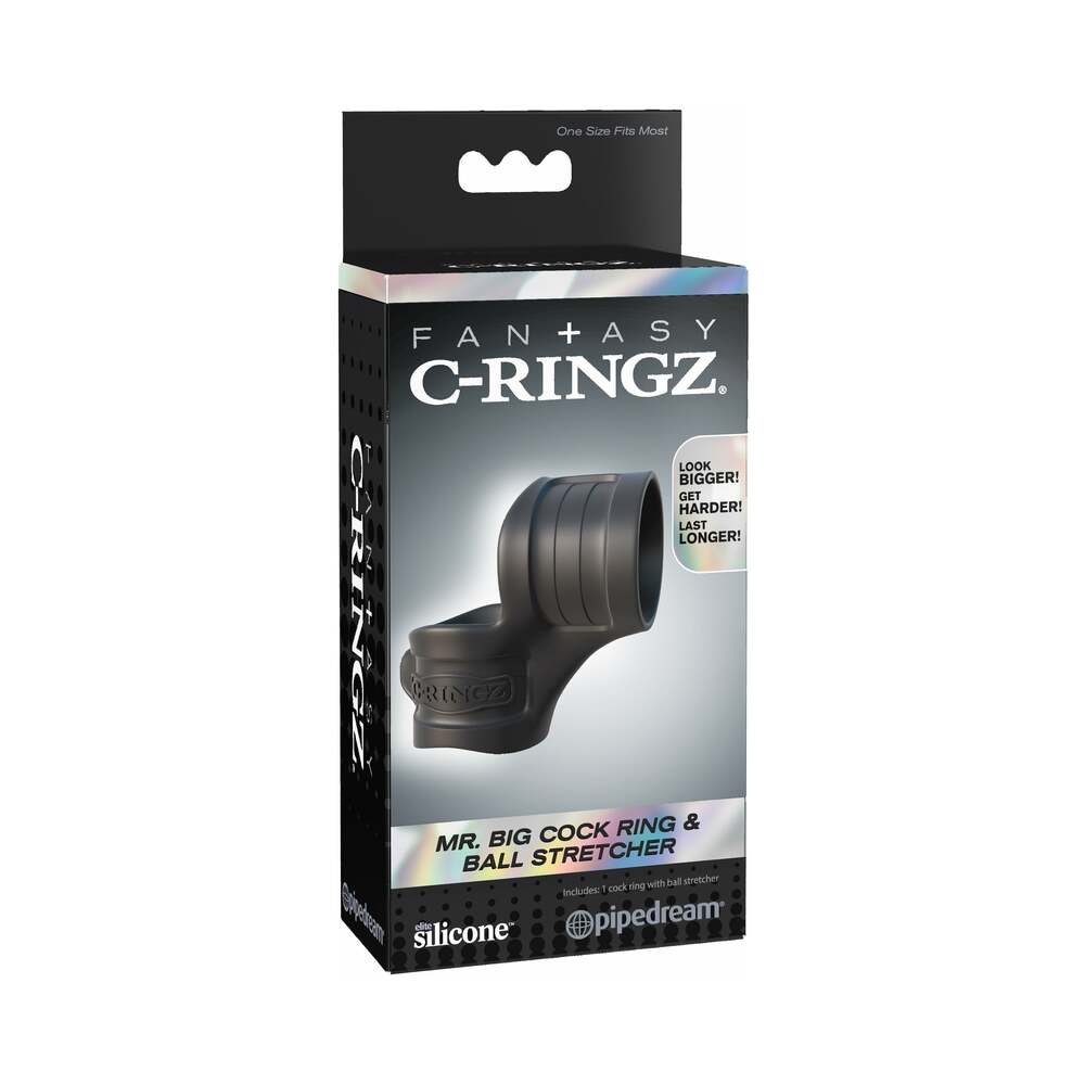 Fantasy C-Ringz Mr. Big Cock Ring & Ball Stretcher - Black