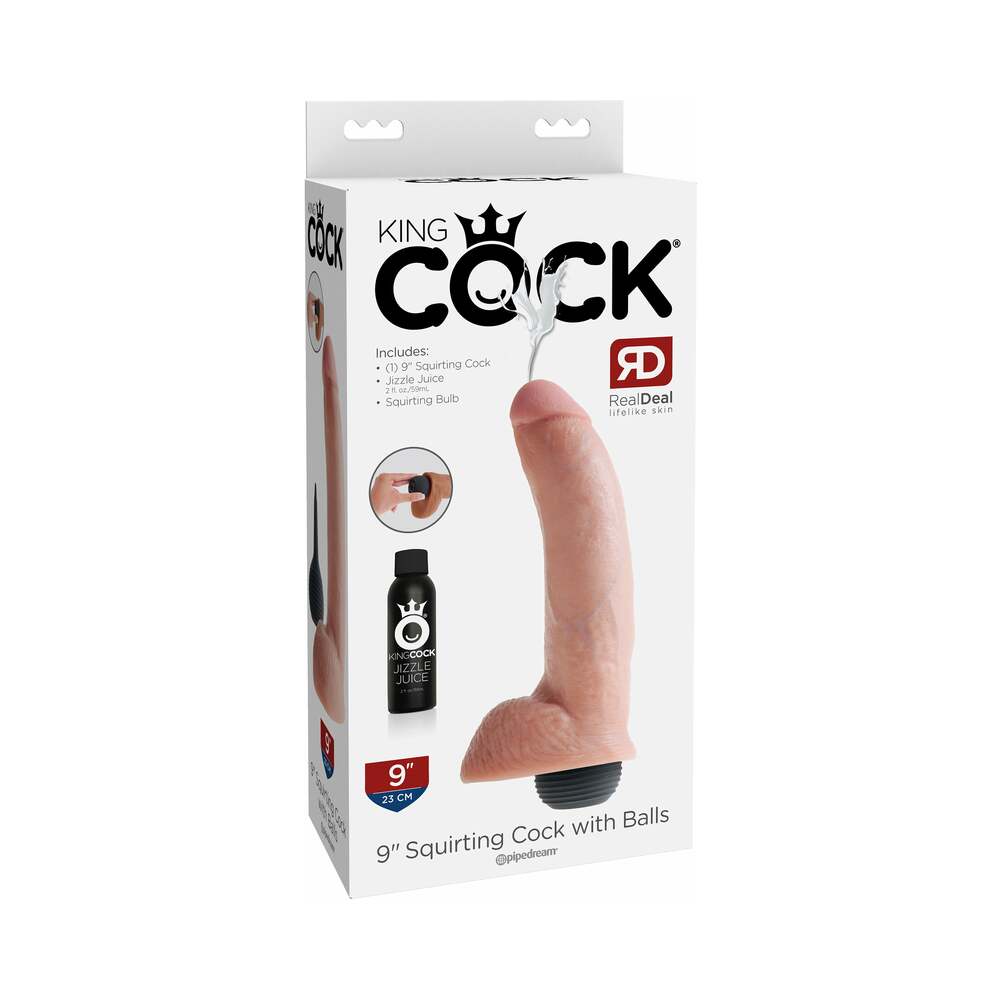 King Cock 9in Squirting Cock - Flesh