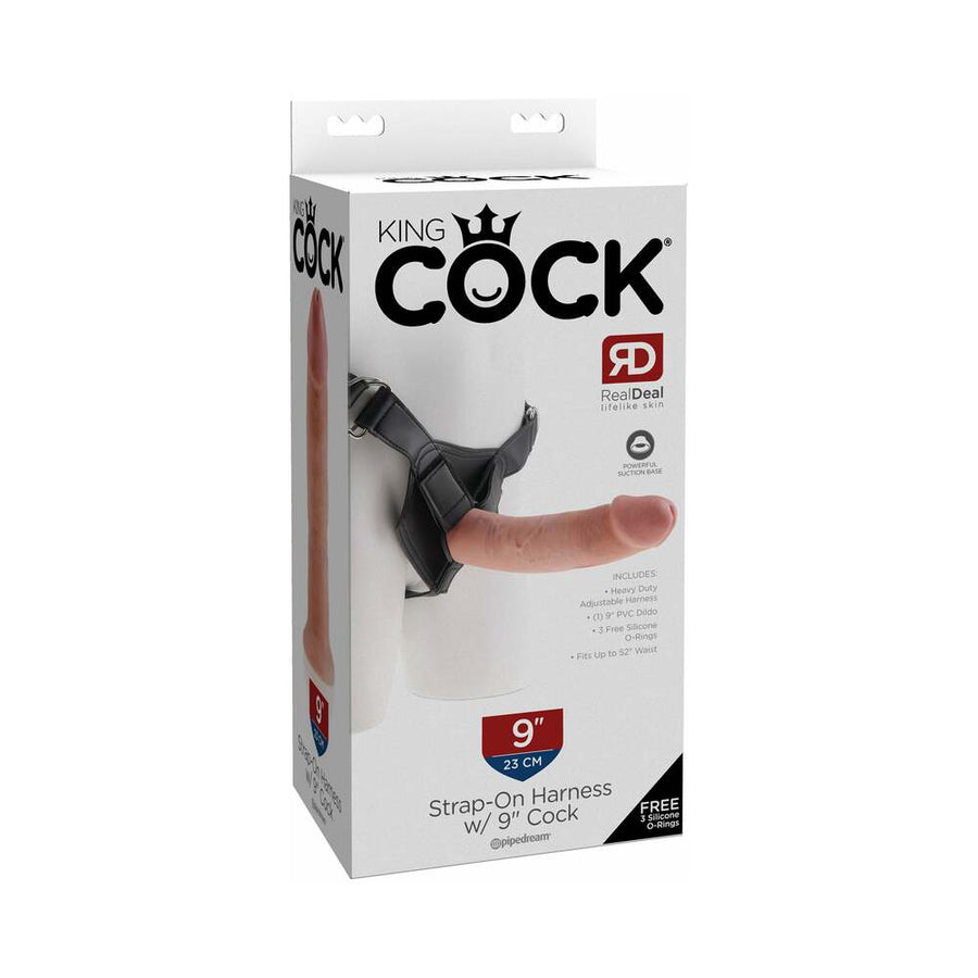 King Cock Strap On Harness 9 inches Dildo