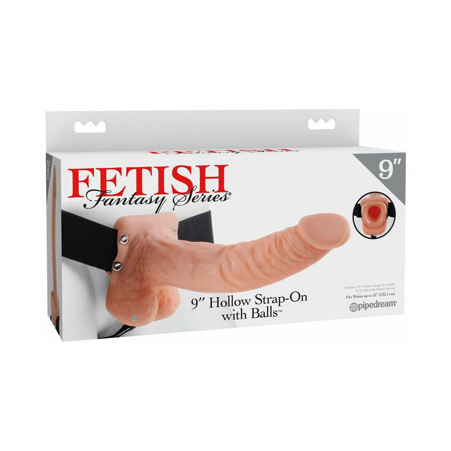 Ff Hollow Strap On W/balls 9 Flesh