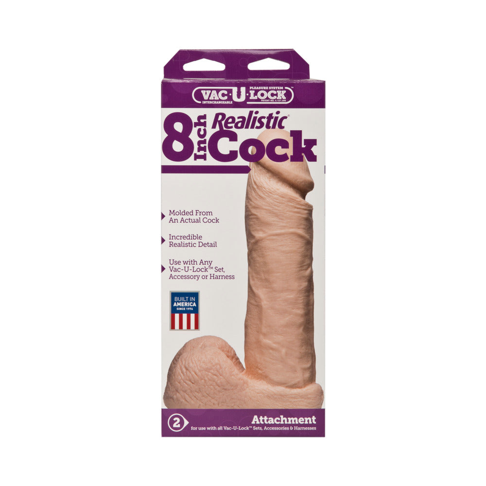 Vac-U-Lock 8 Inches Realistic Dildo