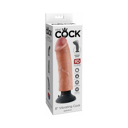 King Cock 8 Inches Vibrating Dildo Beige