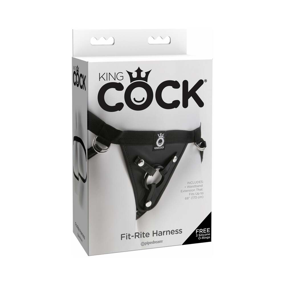 King Cock Fit Rite Harness Black Nylon Strap On