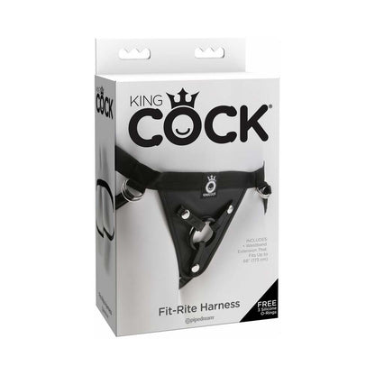 King Cock Fit Rite Harness Black Nylon Strap On