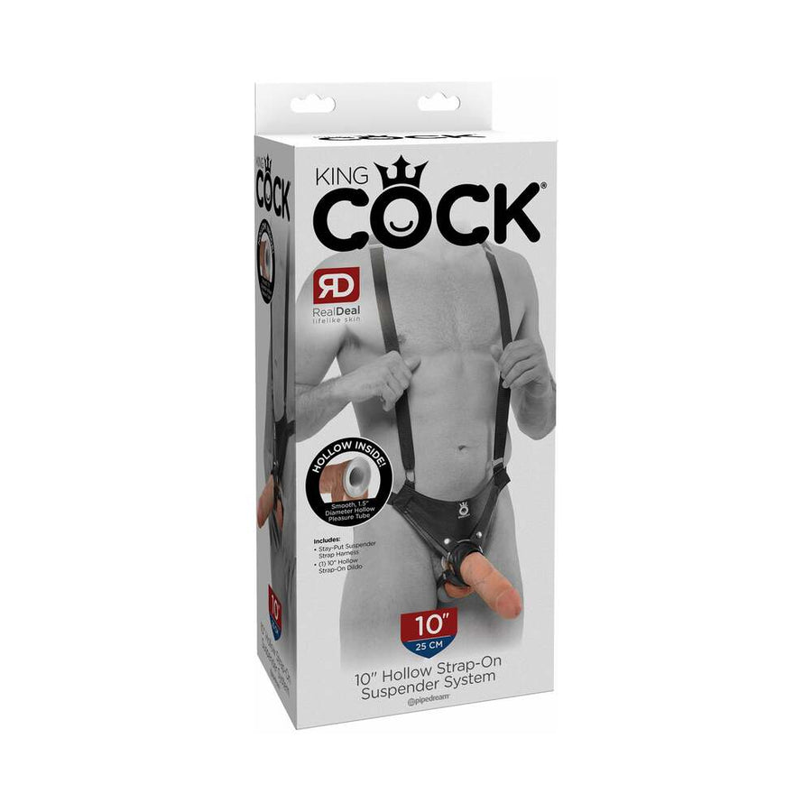 King Cock 10 &quot; Hollow Strap On Suspender System