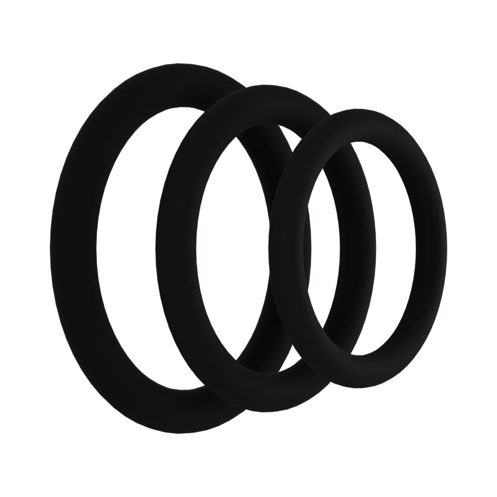 Rock Solid Tri-Pack Silicone Gasket Cock Rings Black