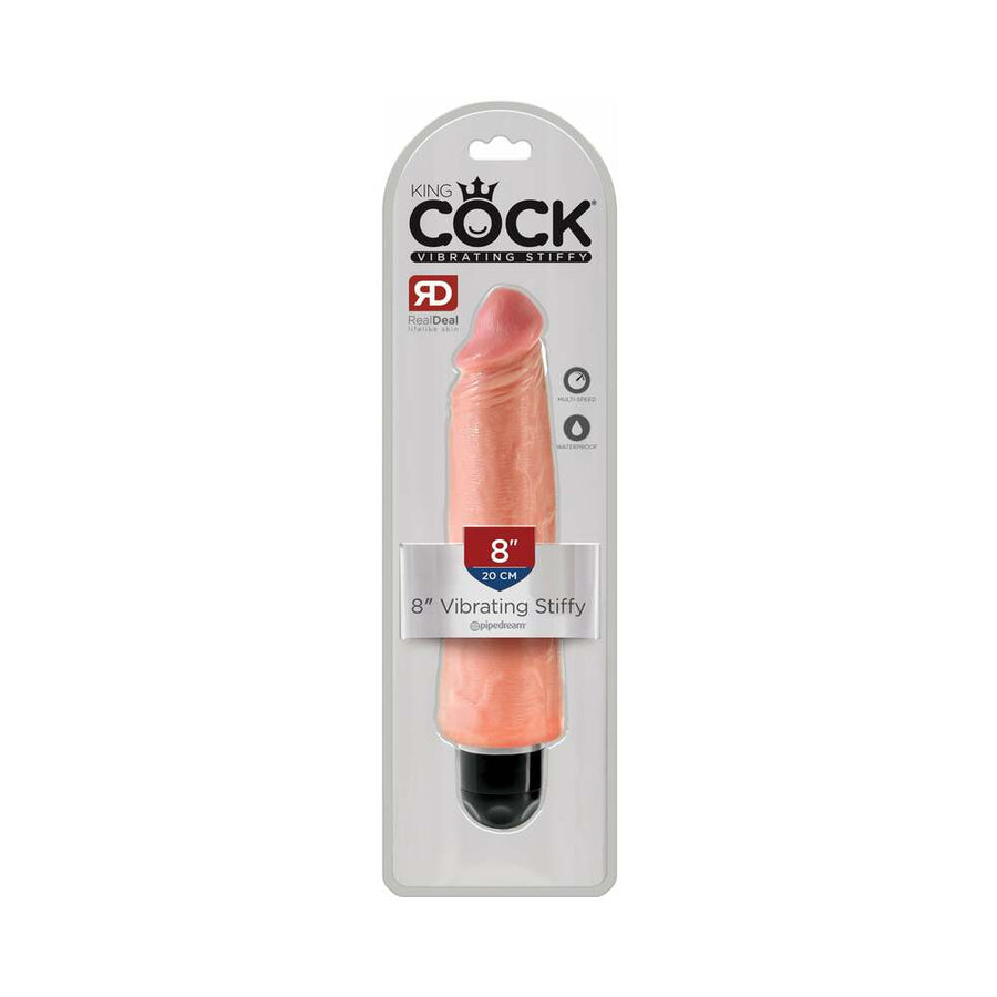 King Cock 8 inches Vibrating Stiffy Beige