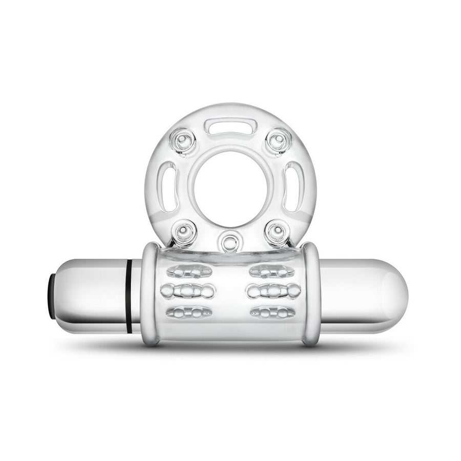 Blush Stay Hard 10 Function Vibrating Bull Ring Cock Ring - Clear