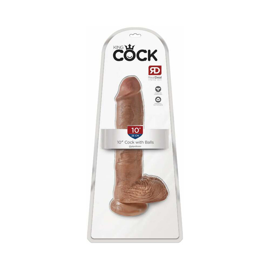 King Cock 10 Inch Suction Cup Dildo w/Balls