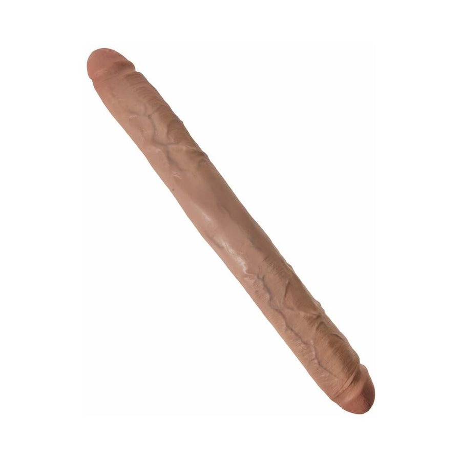 King Cock 16&quot; Thick Double Dildo - Tan