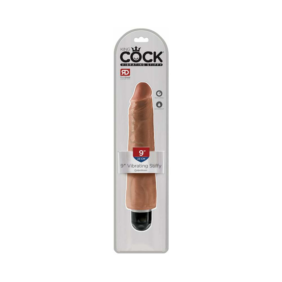 King Cock 9in Vibrating Stiffy Tan