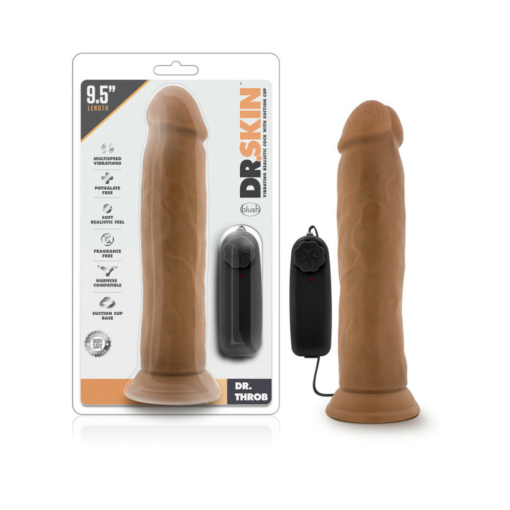 Dr Skin Dr Throb Vibe Cock W/suction Moc