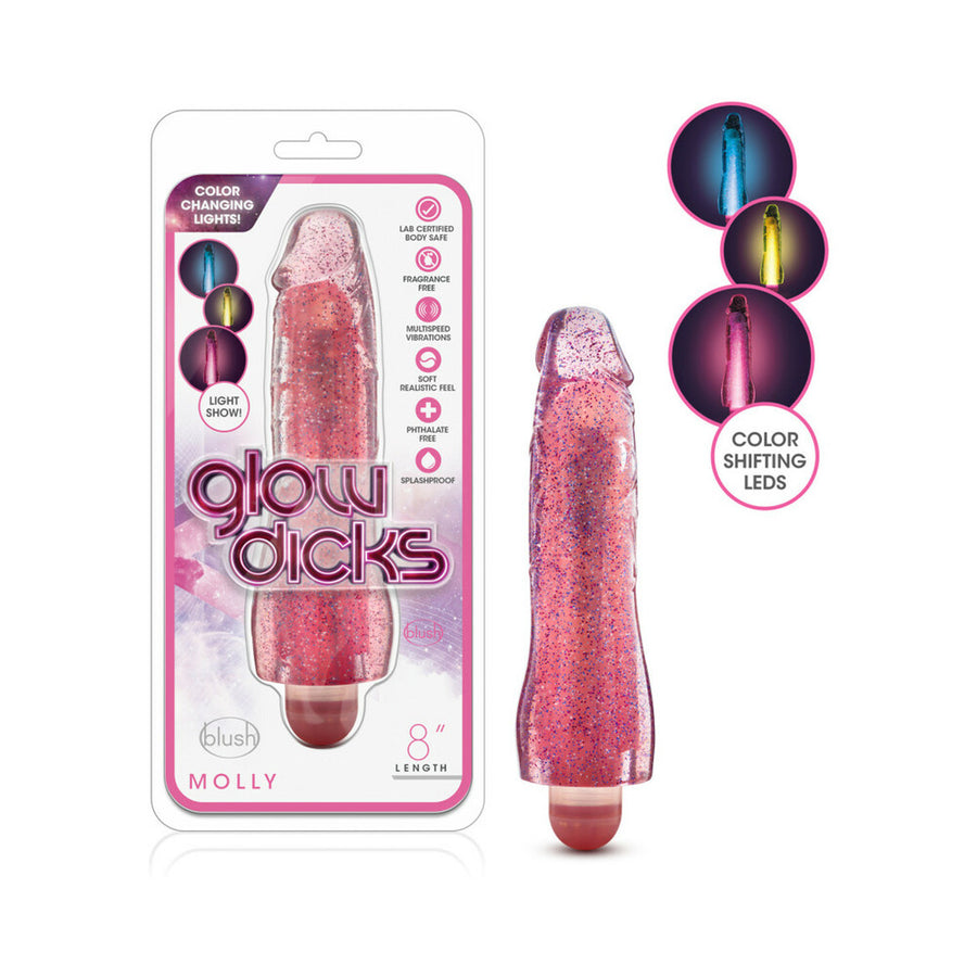 Blush Glow Dicks Glitter Vibrator Molly - Purple