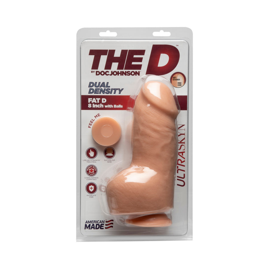 The D Fat D 8 inches With Balls Ultraskyn Dildo