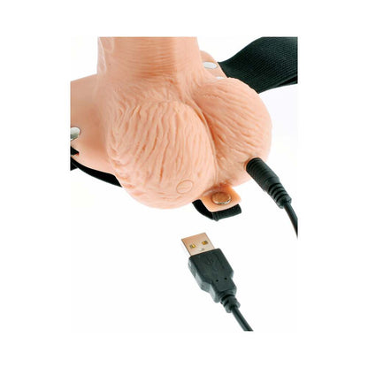 Fetish Fantasy 6in Hollow Rechargeable Strap-on With Remote, Flesh