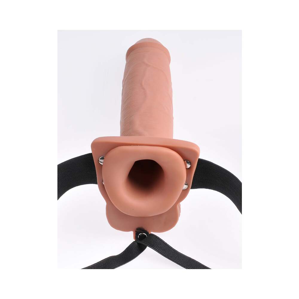 Fetish Fantasy Series 10 Hollow Rechargeable Strap-on With Remote - Tan