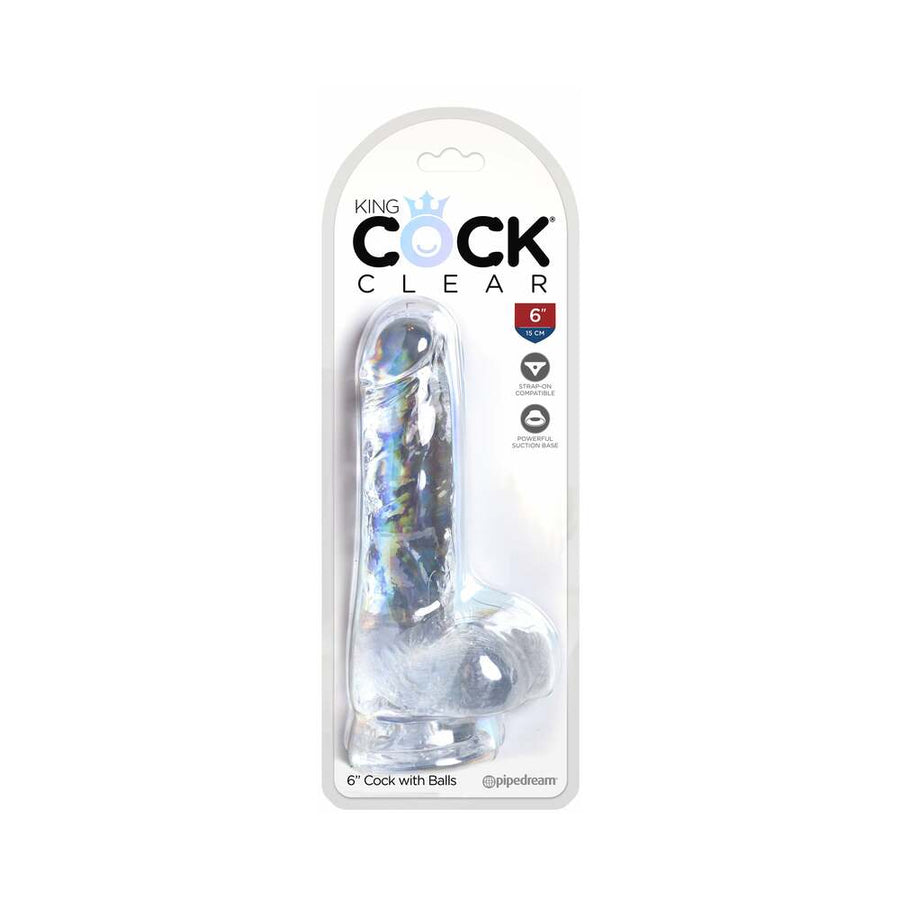 King Cock Clear 6in Cock with Balls
