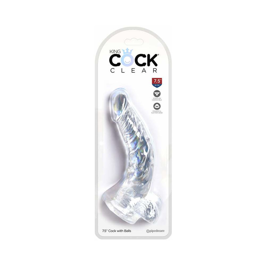 King Cock Clear 7.5in Cock with Balls