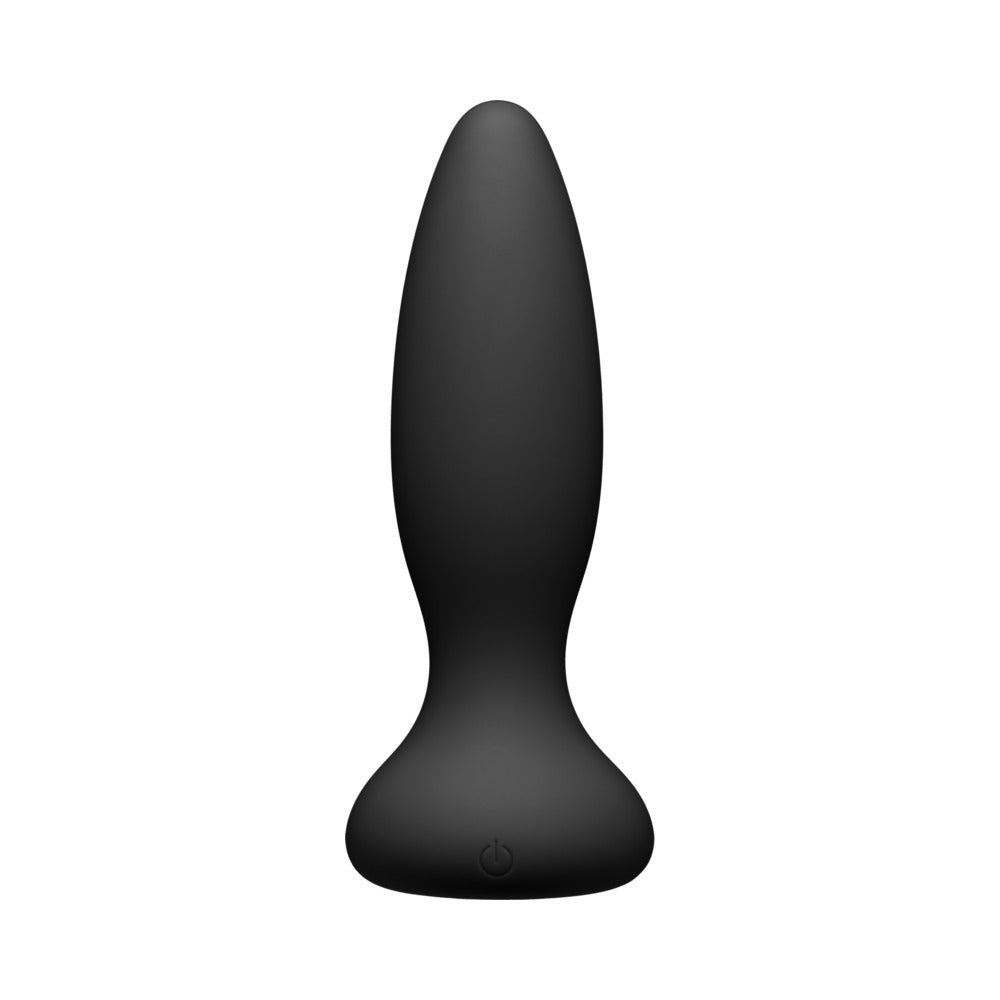 A Play Rechargeable Silicone Adventurous Anal Plug w/Remote - Black