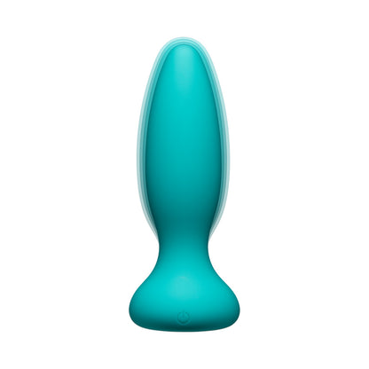 A Play Rechargeable Silicone Adventurous Anal Plug w/Remote - Black