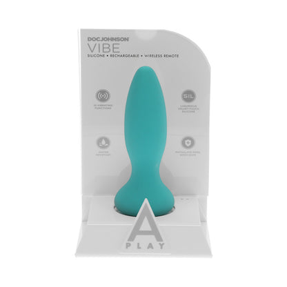 A Play Rechargeable Silicone Adventurous Anal Plug w/Remote - Black