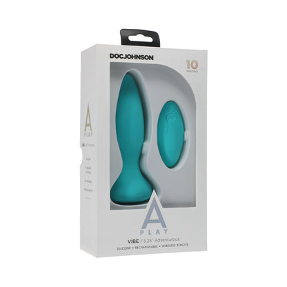 A Play Rechargeable Silicone Adventurous Anal Plug W/Remote - Teal