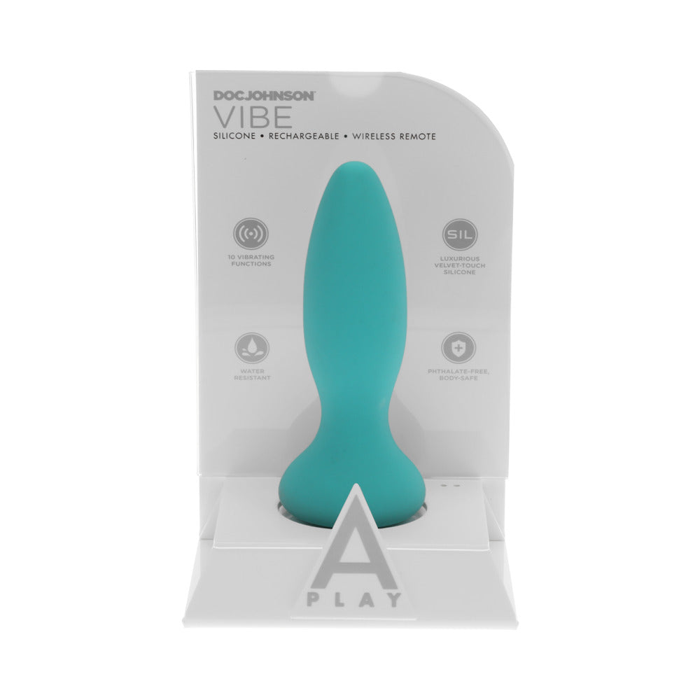 A Play Rechargeable Silicone Experienced Anal Plug W/Remote - Teal