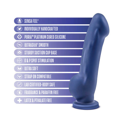 Blush Avant D8 Silicone Dildo - Ergo Indigo