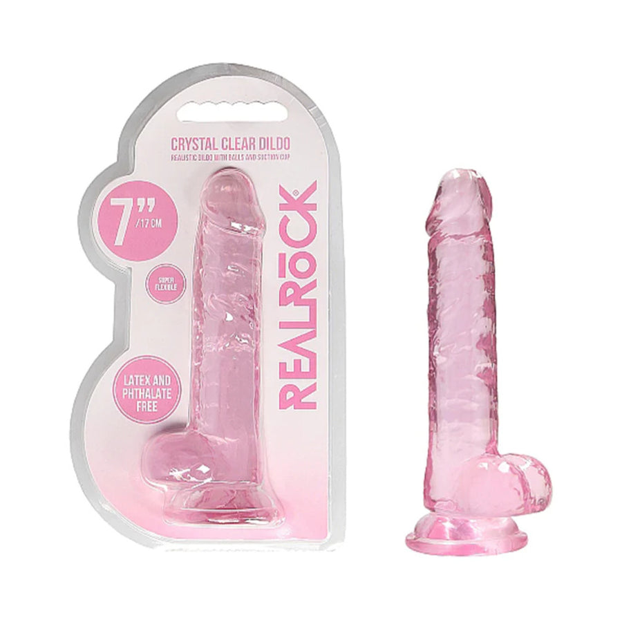 Realrock Realistic Dildo With Balls 7&quot; Pink