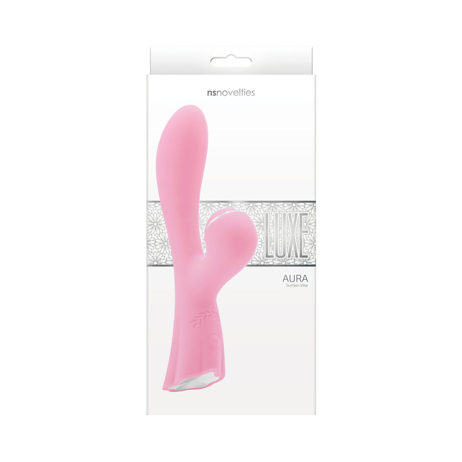Luxe Aura Rechargeable Suction Dual Stimulator - Pink