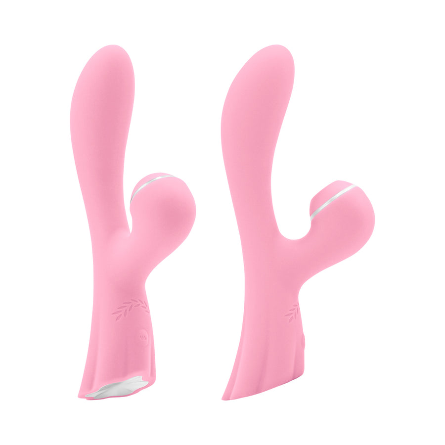 Luxe Aura Rechargeable Suction Dual Stimulator - Pink