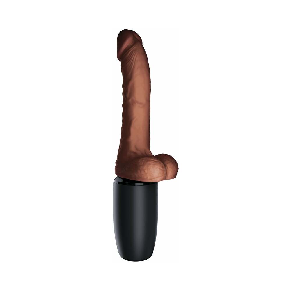 King Cock Plus 7.5 In. Thrusting Cock With Balls Brown