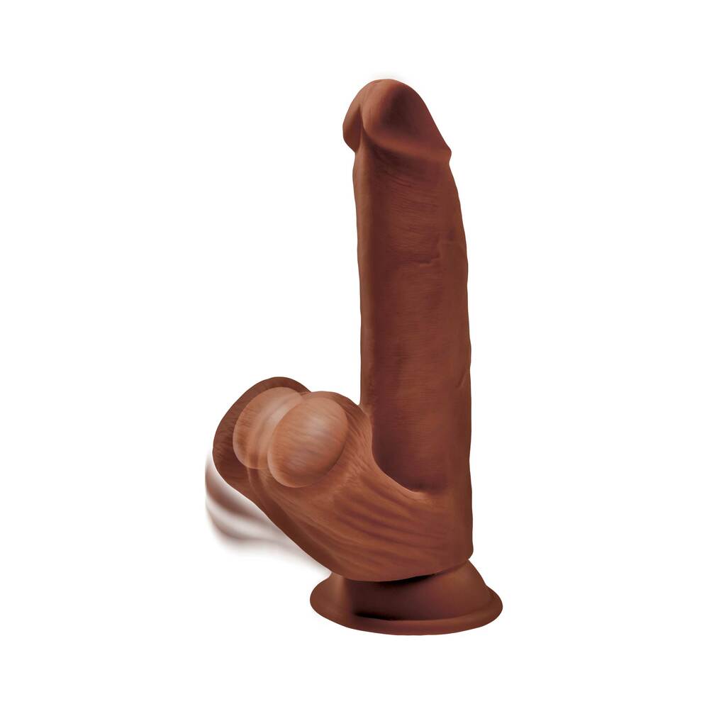 King Cock Plus 8 In. Triple Density Cock With Swinging Balls Brown
