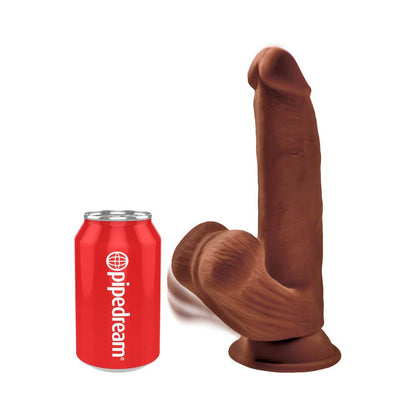 King Cock Plus 8 In. Triple Density Cock With Swinging Balls Brown