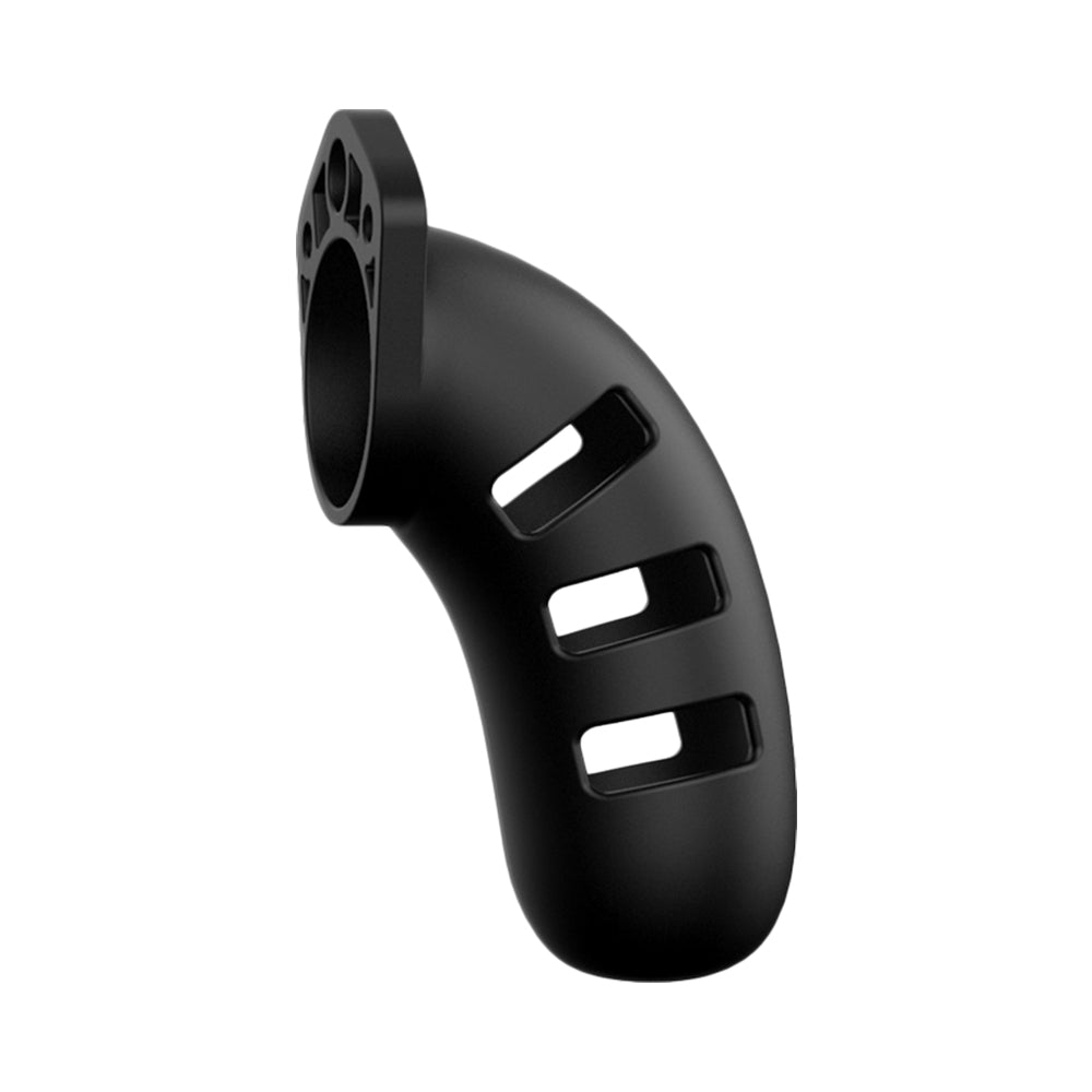 Man Cage Model 17 - Chastity - 4.5&quot; - Silicone Cock Cage - Black