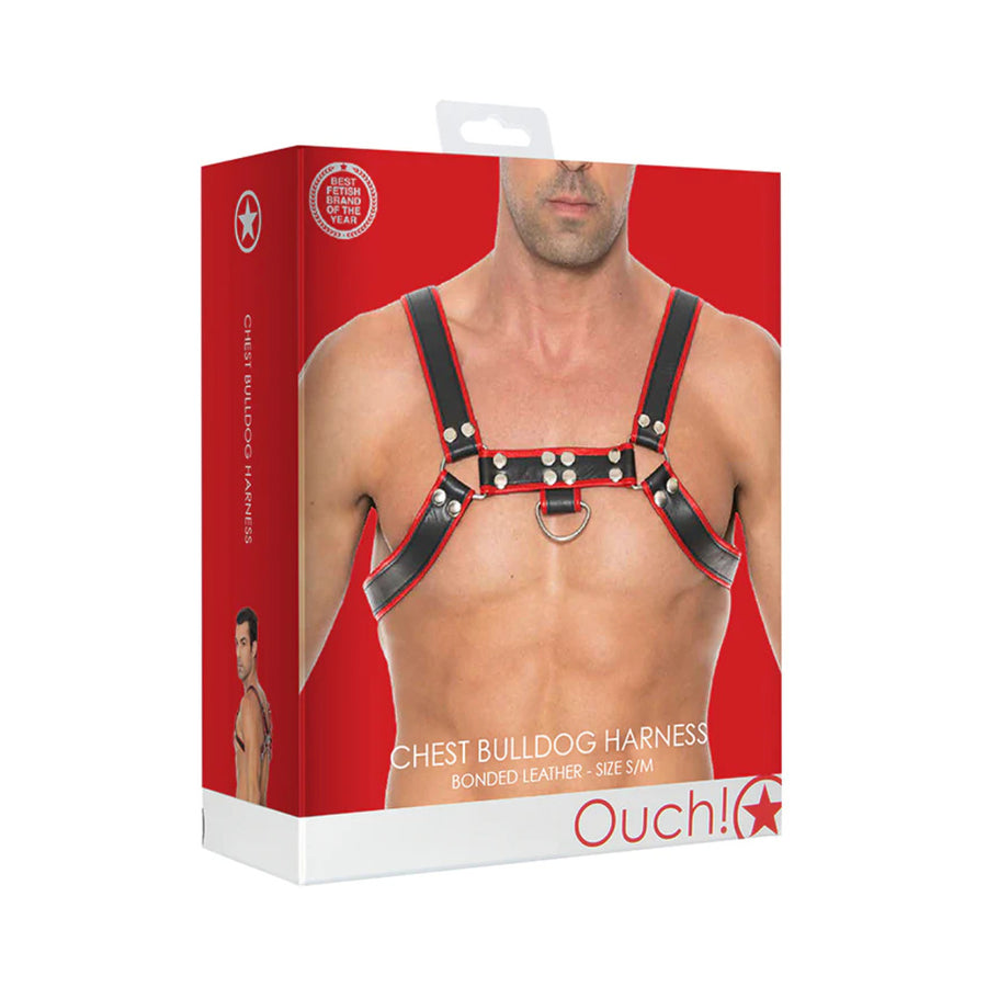 Ouch Chest Bulldog Harness - S/M - Red