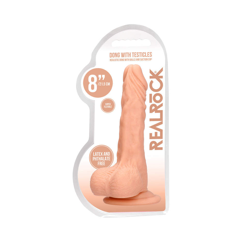 Real Rock Realistic Dildo With Balls - 8&quot; - 20 Cm - Vanilla