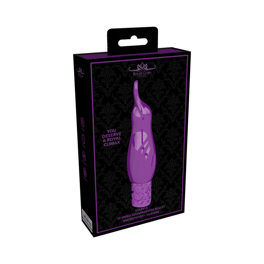 Royal Gems - Sparkle - Silicone Rechargeable Bullet - Purple